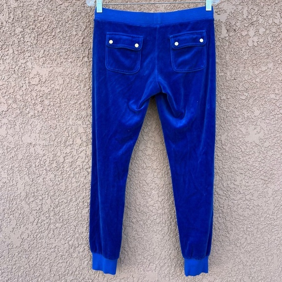Juicy Couture Jogger Pants Women's Size XS Blue Velour w Back Pockets Cozy Y2K - Picture 11 of 17